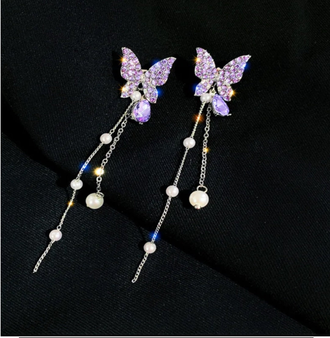 Violet Butterfly Kiss Earring