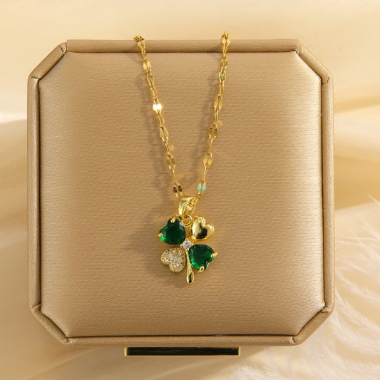 Golden Clover Glow Necklace