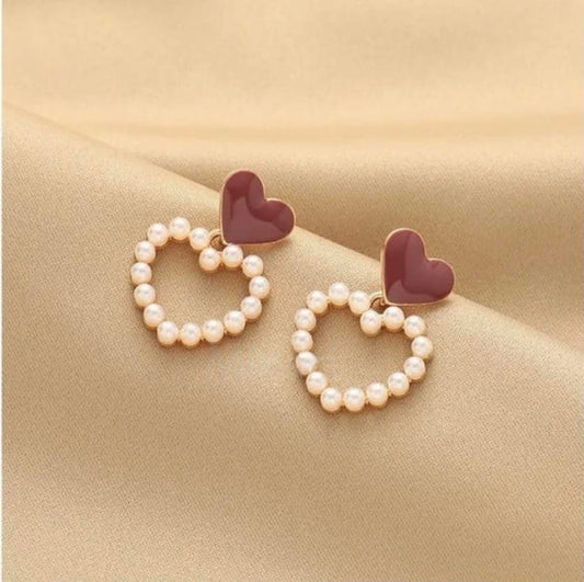 Pearl Heart Pop Earrings