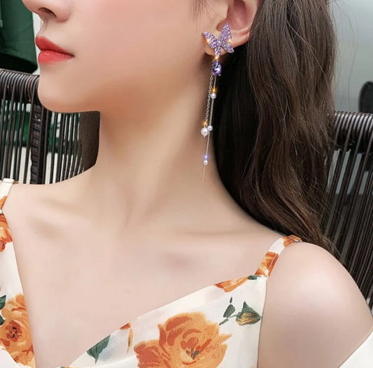 Violet Butterfly Kiss Earring